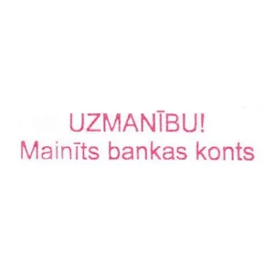 Colop Printer 20 zīmoga nospiedums, paraugs, 2 rindās ar brīdinājumu
