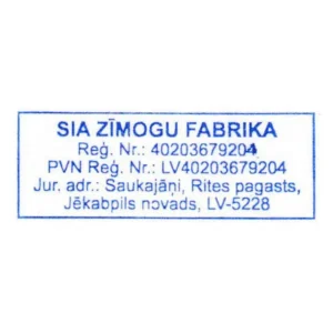 Colop Printer 30 zīmoga nospiedums, paraugs, ar uzņēmuma rekvizītiem rāmī