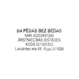 Colop Printer 40 zīmoga nospieduma paraugs ar 5 teksta rindām